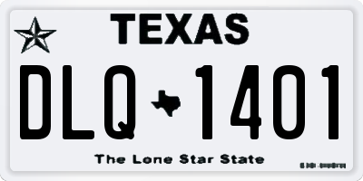 TX license plate DLQ1401