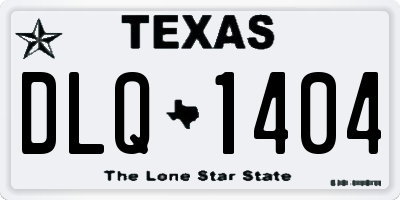 TX license plate DLQ1404