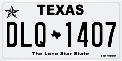 TX license plate DLQ1407