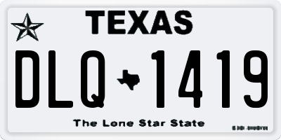 TX license plate DLQ1419