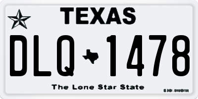 TX license plate DLQ1478