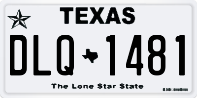 TX license plate DLQ1481