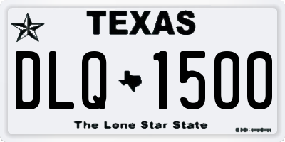 TX license plate DLQ1500