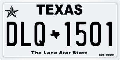 TX license plate DLQ1501
