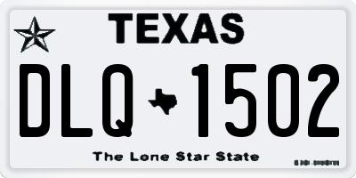 TX license plate DLQ1502
