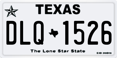 TX license plate DLQ1526