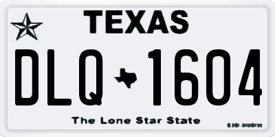 TX license plate DLQ1604