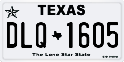 TX license plate DLQ1605