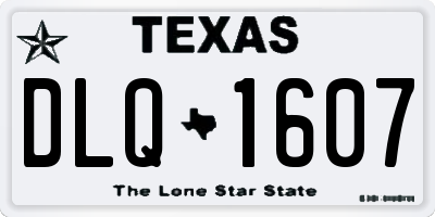 TX license plate DLQ1607