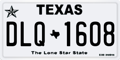 TX license plate DLQ1608