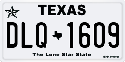 TX license plate DLQ1609