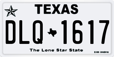 TX license plate DLQ1617