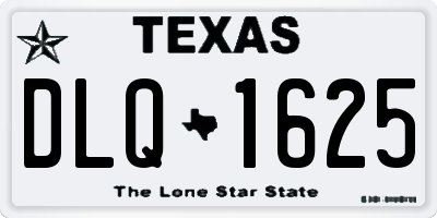 TX license plate DLQ1625