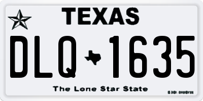 TX license plate DLQ1635