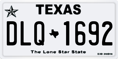 TX license plate DLQ1692