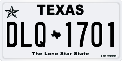 TX license plate DLQ1701