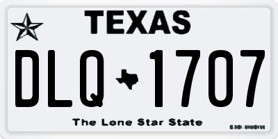 TX license plate DLQ1707