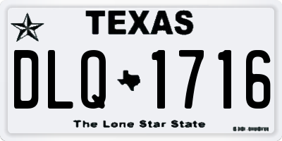 TX license plate DLQ1716