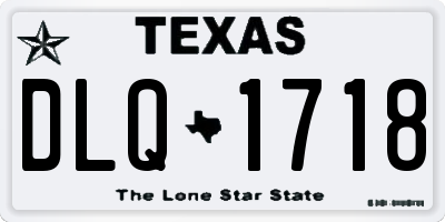 TX license plate DLQ1718