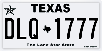 TX license plate DLQ1777