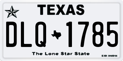 TX license plate DLQ1785