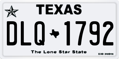 TX license plate DLQ1792