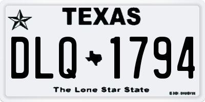 TX license plate DLQ1794