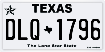 TX license plate DLQ1796