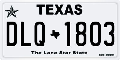TX license plate DLQ1803