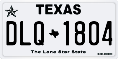 TX license plate DLQ1804