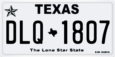 TX license plate DLQ1807