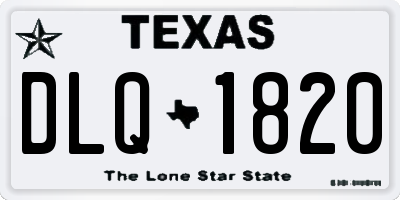 TX license plate DLQ1820