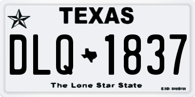 TX license plate DLQ1837