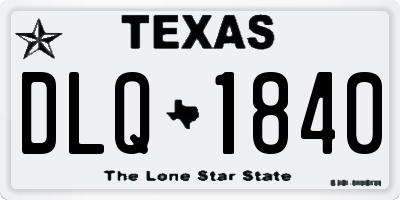 TX license plate DLQ1840