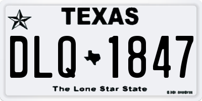 TX license plate DLQ1847