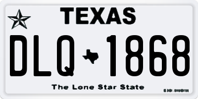 TX license plate DLQ1868