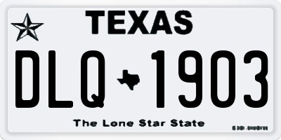 TX license plate DLQ1903