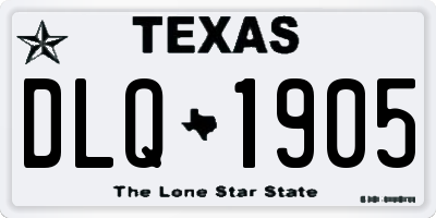 TX license plate DLQ1905