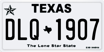 TX license plate DLQ1907