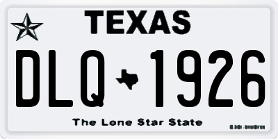 TX license plate DLQ1926