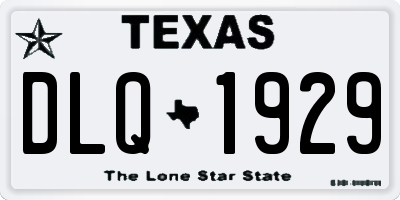 TX license plate DLQ1929