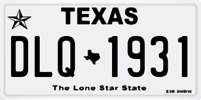 TX license plate DLQ1931