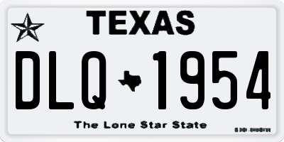 TX license plate DLQ1954