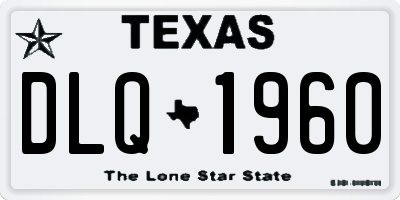 TX license plate DLQ1960
