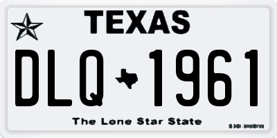 TX license plate DLQ1961