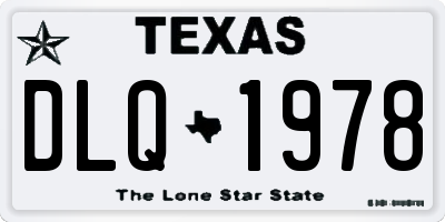 TX license plate DLQ1978