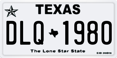 TX license plate DLQ1980