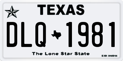 TX license plate DLQ1981