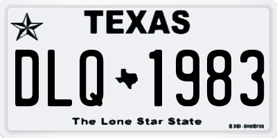 TX license plate DLQ1983