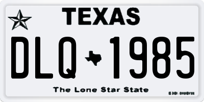 TX license plate DLQ1985